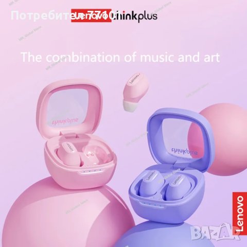 Bluetooth Слушалки Lenovo original XT62, снимка 4 - Слушалки, hands-free - 41161694