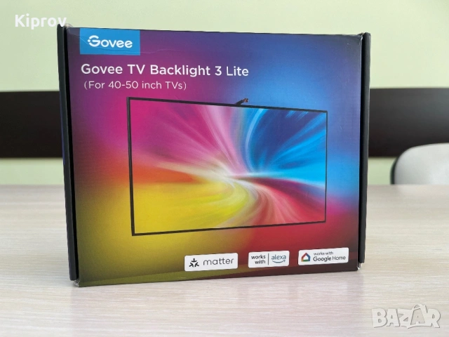 📺 Govee TV Backlight 3 Lite – LED подсветка за TV 40–50″ с камера, RGBICW НОВА