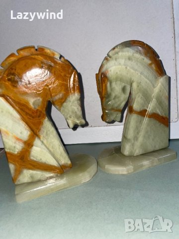 Стопери за книги от оникс във формата на коне, снимка 4 - Антикварни и старинни предмети - 44286811