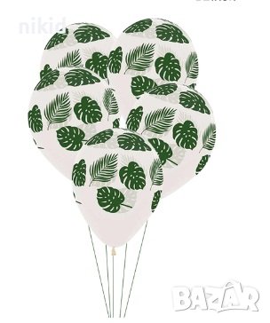 Хавайски листа листо хаваи бял Обикновен надуваем латекс латексов балон парти