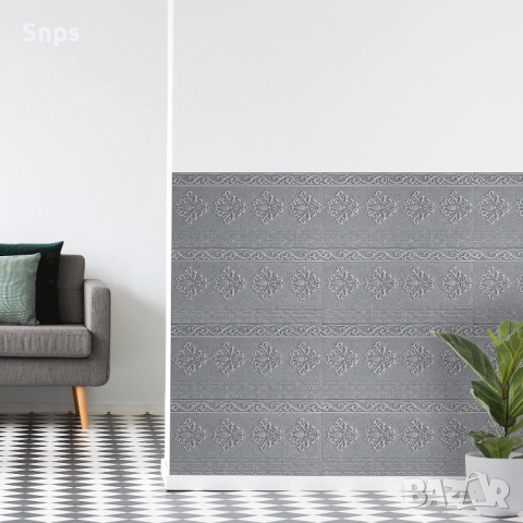 Стенни панели , комплект от 10 броя, самозалепващи се 3D панели, бароков дизайн 70х70 см, снимка 2 - Други - 44822342