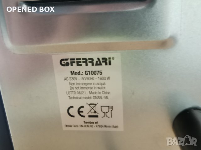 G3 Ferrari G10075 Il Moro 35 Електрическа фурна 1600 W 35 L 100 - 230 °C, лека забележка, снимка 14 - Други - 41715537