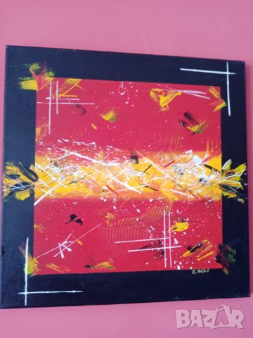 Картина с акрилни бои 40х40см, снимка 4 - Картини - 41541867