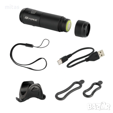 Предна LED светлина за велосипед PEN 700LM USB, Фар, Черна, Алуминиева, снимка 2 - Аксесоари за велосипеди - 38818949