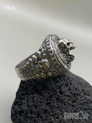 Сребърен пръстен уникален, снимка 5 - Пръстени - 52091218