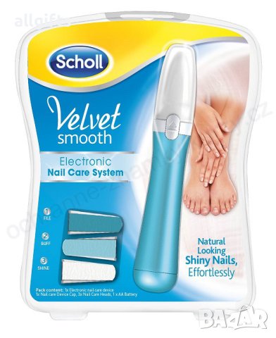 Електрическа пила за нокти Scholl Velvet Smooth + допълнителни приставки, снимка 3 - Други - 41403367