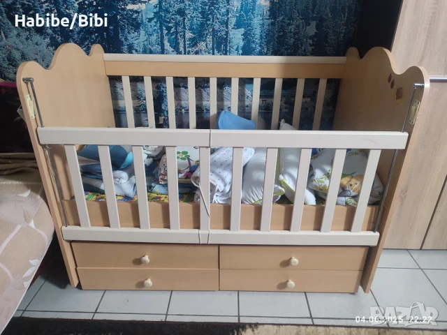 Детско легло със люлеещ механизъм, снимка 4 - Мебели за детската стая - 50554489