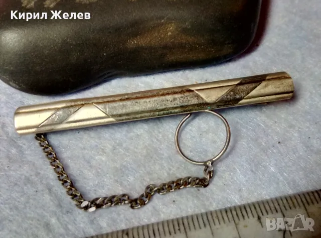 АРИСТОКРАТИЧНА СТИЛНА СРЕБЪРНА ИГЛА За ВРАТОВРЪЗКА ЛАКИРАНО СРЕБРО 925 ЩИПКА За ВРАТОВРЪЗКА 49317