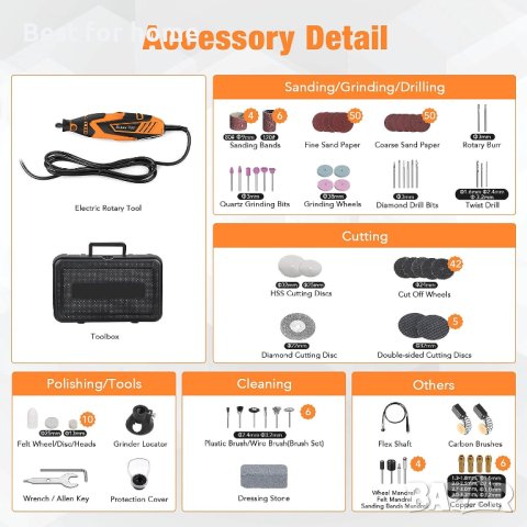 Дремел/ мулти инструмент Vastar 135W с 212 аксесоара, снимка 2 - Други инструменти - 44211434