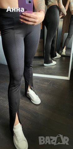 НОВ черен панталон чарлстон рипс, снимка 1 - Панталони - 42200206