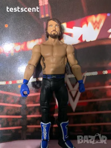 Екшън фигура WWE AJ Styles Ей Джей Стайлс Mattel Basic Figure играчка black&blue, снимка 2 - Колекции - 48502879