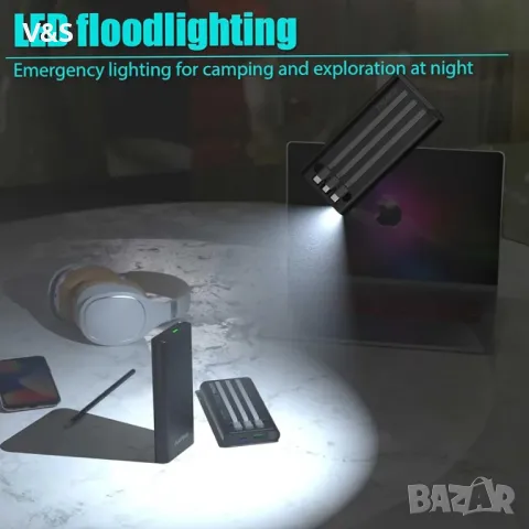 ELEFULL 10000mAh Power bank с фенерчета - Преносима захранваща банка с фенерче за всички мобилни тел, снимка 7 - Външни батерии - 48043955