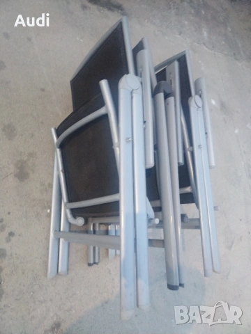 Комплект 3 броя луминиеви сгъваем стол-шезлонг с подлакътници за плаж, басейн, градина, вила, пикник, снимка 3 - Градински мебели, декорация  - 53823260