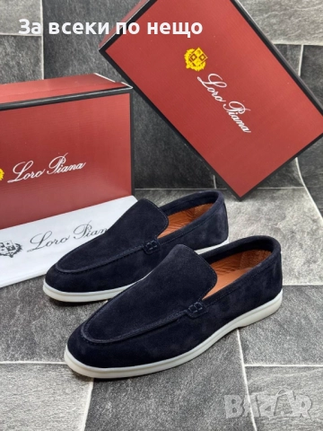 Loro Piana Мъжки Тъмно Сини Обувки Естествена Кожа Лоро Пиана Код E831