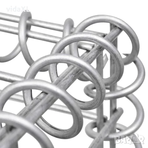 vidaXL Габион повдигната леха, поцинкована стомана, 90x50x50 cм, снимка 7 - Саксии и кашпи - 56146142