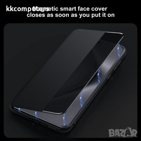 Калъф SULADA Kevlar за Huawei Mate 70 Pro / Mate 70 Pro+ – смарт капак с прозорец, кожена текстура и, снимка 5 - Калъфи, кейсове - 52222427
