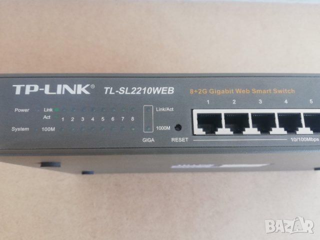 TP-Link TL-SL2210WEB 8+2 Gigabit Web Smart Switch, снимка 3 - Суичове - 41500628