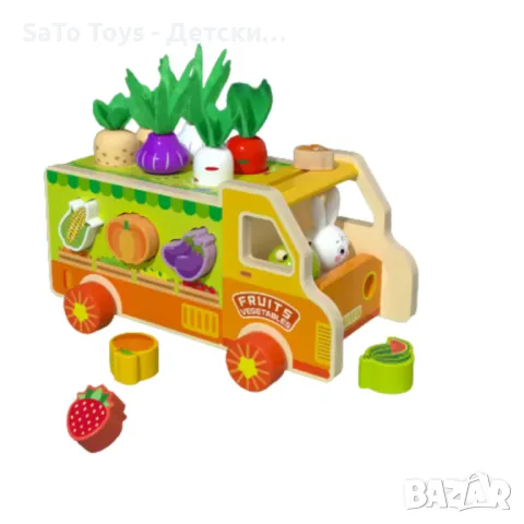 Дървен монтесори сортер,камионче, снимка 5 - Образователни игри - 50021159