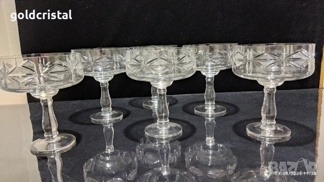 Кристални чаши български кристал, снимка 4 - Антикварни и старинни предмети - 25854658