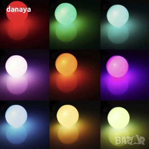 3924 RGB многоцветна LED крушка с дистанционно, снимка 3 - Други - 41895893