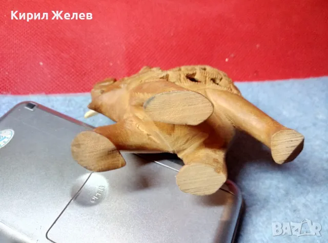 АФРИКАНСКО ДЪРВЕНО СЛОНЧЕ Стара ФИГУРКА ФИНА РЪЧНА МАЙСТОРСКА АЖУРНА ИЗРАБОТКА ДЪРВОРЕЗБА 38116, снимка 5 - Колекции - 47685610