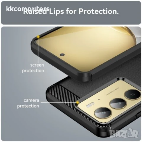 Realme 14x / Realme C75 Удароустойчив Carbon Fiber Калъф и Протектор, снимка 8 - Калъфи, кейсове - 50767167