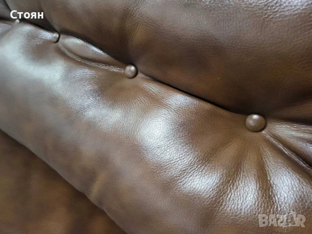 Кафява кожена лежанка - 100 % естествена кожа, снимка 8 - Дивани и мека мебел - 52148070