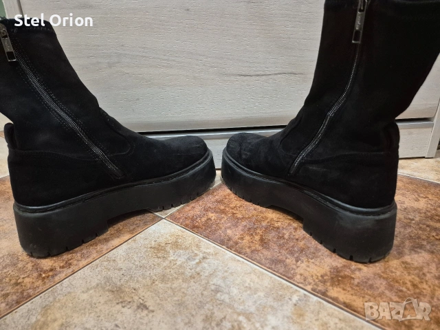 Черни велурени обувки, снимка 4 - Дамски боти - 53668938