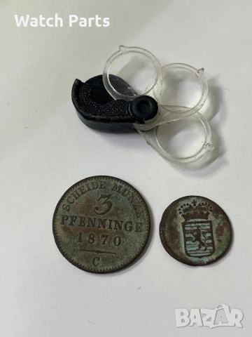 Две стари монети и мини лупа, снимка 3 - Нумизматика и бонистика - 53534024