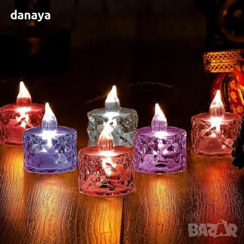 5428 Мини електронна свещ с цветно тяло, 5 см