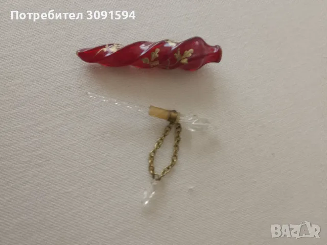  Античен флакон за парфюм, императорска Русия , стъкло,емайлкристал емаил , снимка 9 - Антикварни и старинни предмети - 48959732