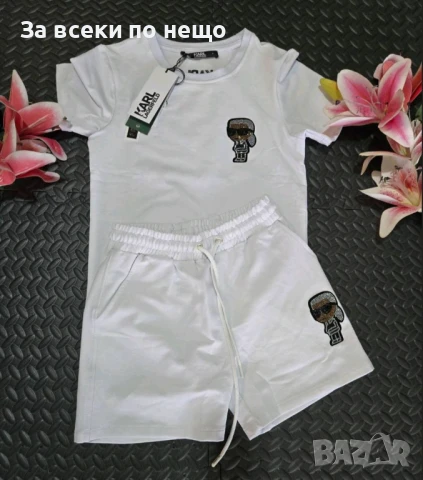 Karl Lagerfeld Дамски Летен Комплект С Бродирано Лого👚🩳Дамски Къс Екип - 2 Цвята Код VL-88, снимка 2 - Спортни екипи - 50588371