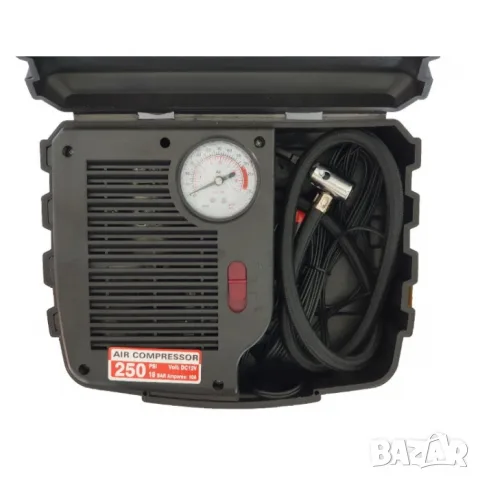Компресор за гуми 12V в куфар, снимка 3 - Аксесоари и консумативи - 55863693
