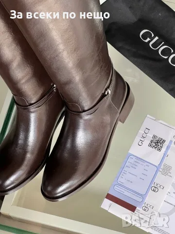 Gucci Дамски Ботуши Гучи - Черни Или Кафеви Код E168, снимка 5 - Дамски ботуши - 55840898