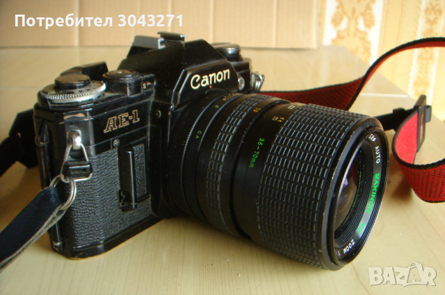 CANON AE-1 ЧЕРЕН -ЗАРЕДЕН С БАТЕРИЯ, снимка 6 - Фотоапарати - 44586932