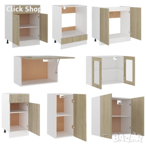 Комплект кухненски шкафове от 8 части, дъб сонома, ПДЧ, снимка 5 - Кухни - 40301904