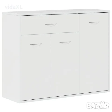 vidaXL Бюфет, бял гланц, 88x30x70 см, инженерно дърво
