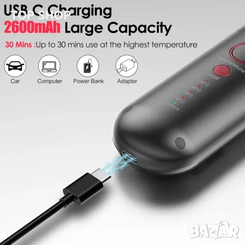 Безжична четка за брада и коса JMFONE, снимка 2 - Преси за коса - 49156941