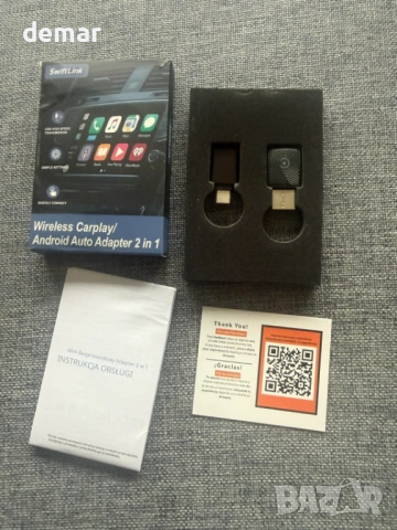 Безжичен CarPlay 2026, съвместим с Android Auto | Bluetooth адаптер за iPhone и Android, снимка 10 - Аксесоари и консумативи - 53429492