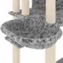 vidaXL Котешко дърво със сизалени стълбове, светлосиво, 191 см, снимка 6