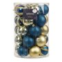 31 броя Комплект коледни топки, Златни и Сини, снимка 1 - Други стоки за дома - 42672055