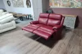Червен кожен диван двойка с електрически релаксиращ механизъм, снимка 10