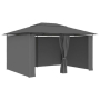vidaXL Градинска шатра със завеси, 4x3 м, антрацит(SKU:47960, снимка 1 - Градински мебели, декорация  - 44616671