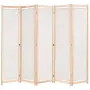 vidaXL Параван за стая, 5 панела, кремав, 200x170x4 cм, текстил, снимка 1