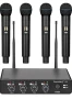 Depusheng R4 Караоке Безжични Микрофони Професионална 4-канална система нова, снимка 1