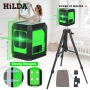 HILDA Лазерен нивелир 2 линии зелен лъч със статив 1М самонивелиращ, снимка 3