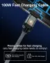 ZBF 100W USB C магнитен кабел за зареждане, 2 в 1 кабел за зарядно за Type-C , снимка 2