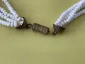 Винтажно многоредно колие от дребен бял бисер., снимка 2