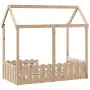 vidaXL Рамка за детско легло къща, 70x140 см, масивна борова дървесина, снимка 6