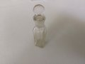 Винтидж прозрачна стъклена бутилка  ,шишенце за парфюм със стъклена запушалка, снимка 7